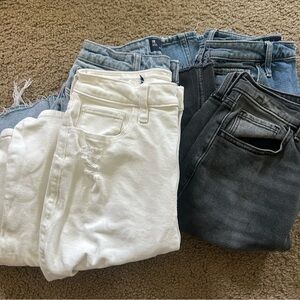 Hollister Straight Jeans - White, Blue, Black